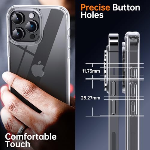 Supdeal Shockproof Clear Case for iPhone 16 Pro Max, [Camera Control Button] [10FT Military Drop Protection] Hard Clear Silicone Edge Four Corner Airbags Protection Phone Cover, 6.9", Transparent - Image 5
