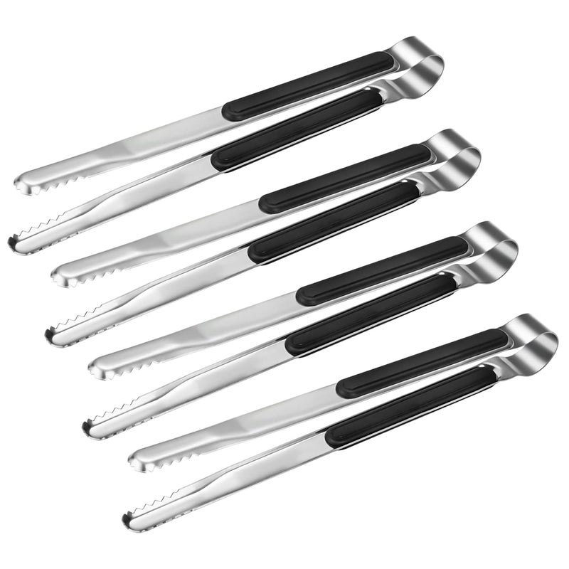 XEVOM 4 Pack Premium Stainless Steel Kitchen Tongs, Serving Tongs for Cooking, XEVOM Metal Food Tongs with Non-Slip Grip, Heat Resistant Grill Tongs 10 inch - Image 1