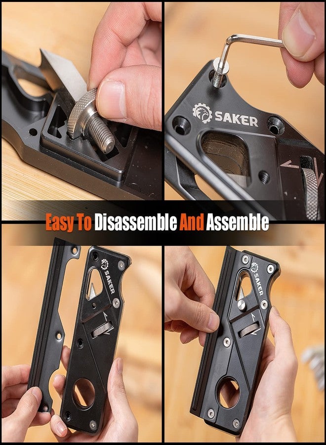Saker Chamfer Plane-Woodworking Edge Corner Flattening Tool with Auxiliary Locator,Hand Chamfering Planer Suitable for Quick Edge Trimming of Wood (upgrade -1 Cutter Head, Black) - Image 5