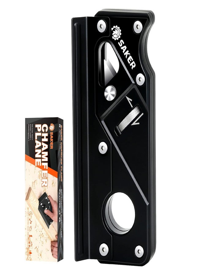 Saker Chamfer Plane-Woodworking Edge Corner Flattening Tool with Auxiliary Locator,Hand Chamfering Planer Suitable for Quick Edge Trimming of Wood (upgrade -1 Cutter Head, Black) - Image 1