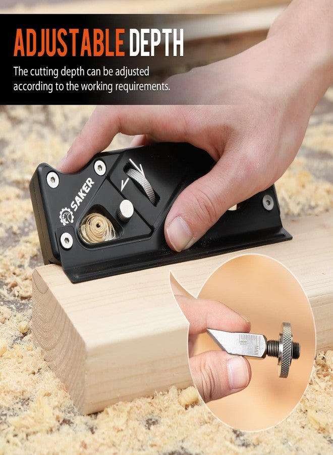 Saker Chamfer Plane-Woodworking Edge Corner Flattening Tool with Auxiliary Locator,Hand Chamfering Planer Suitable for Quick Edge Trimming of Wood (upgrade -1 Cutter Head, Black) - Image 4