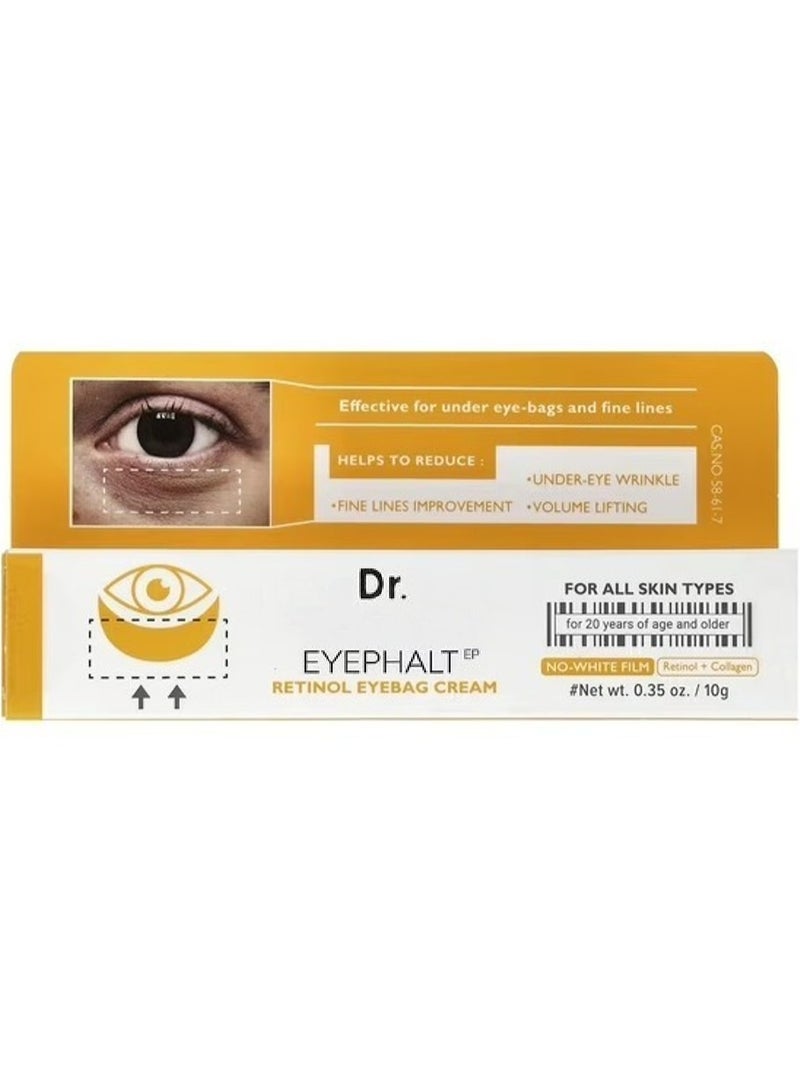 Dr. Eyephalt Retinol Eye Bag Cream 10g – Anti-Aging Under Eye Treatment for Puffiness, Dark Circles & Fine Lines - Image 1