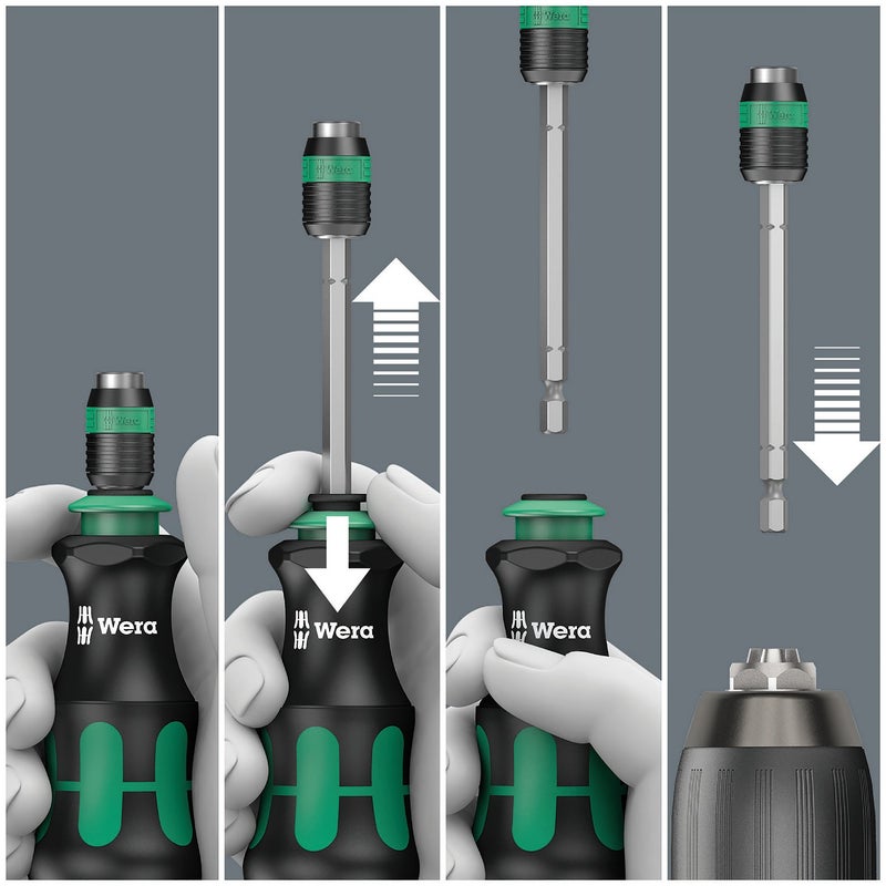 Wera 05073541001 Kraftform 817 R SB Hexagon Premium Plus Bitholding Screwdriver, Rapidator Quick-Release Chuck, Bayonet Blade, 1/4" Head, 133mm Blade Length - Image 3