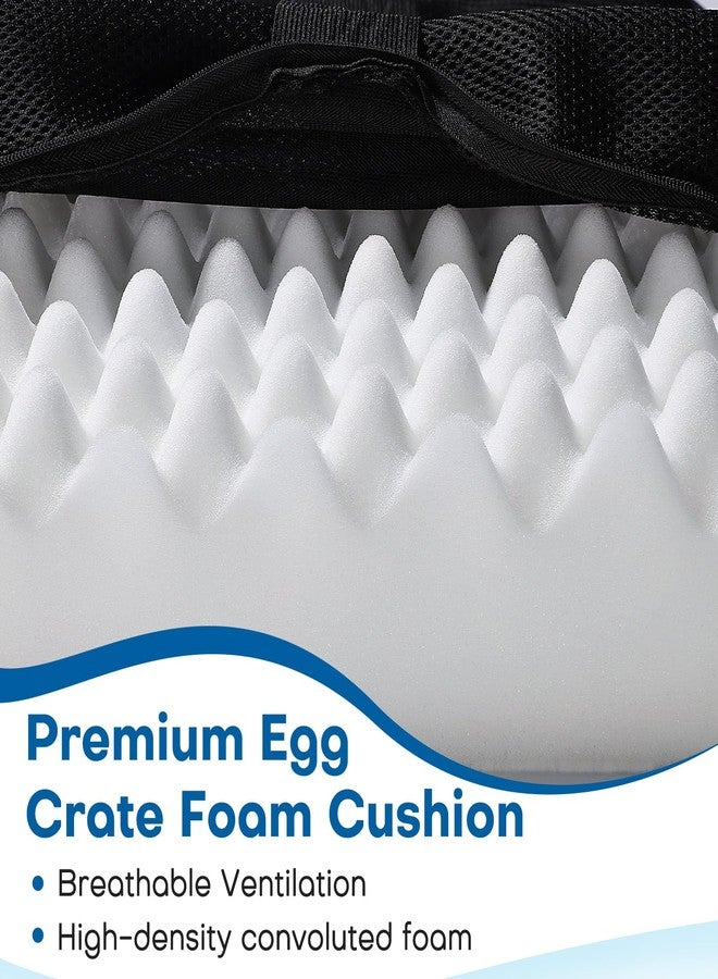 Udefineit Rollator Seat Cushion for Seniors, 12x12x3.5 in Walker Seat Cushion w/Non-Slip Bottom & Breathable Mesh Cover, Comfort Egg-Crate Cushion for Rollators/Walkers, Rollator Seats Pad with Secure Straps - Image 4