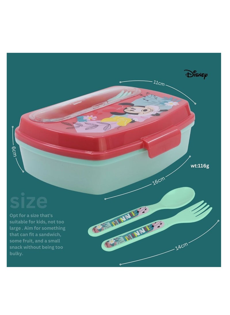 STOR STOR FUNNY SANDWICH BOX WITH CUTLERY MINNIE MOUSE BEING MORE MINNIE  - Image 4