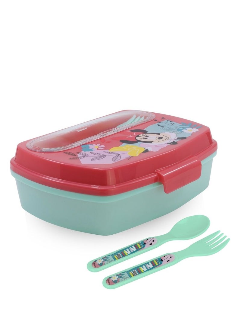 STOR STOR FUNNY SANDWICH BOX WITH CUTLERY MINNIE MOUSE BEING MORE MINNIE  - Image 1
