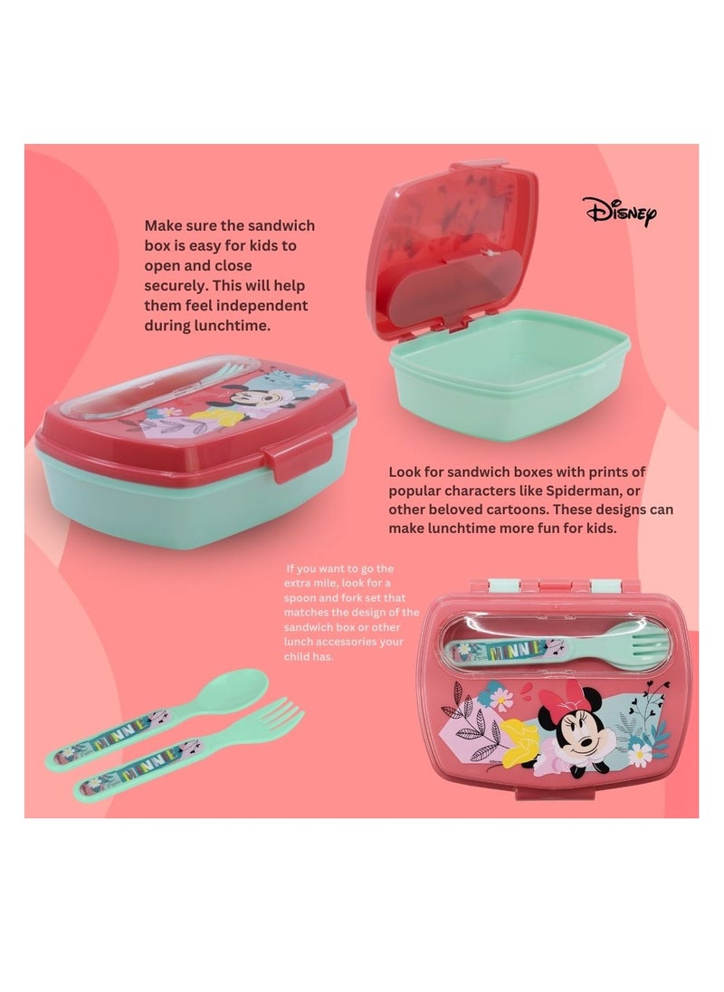 STOR STOR FUNNY SANDWICH BOX WITH CUTLERY MINNIE MOUSE BEING MORE MINNIE  - Image 5