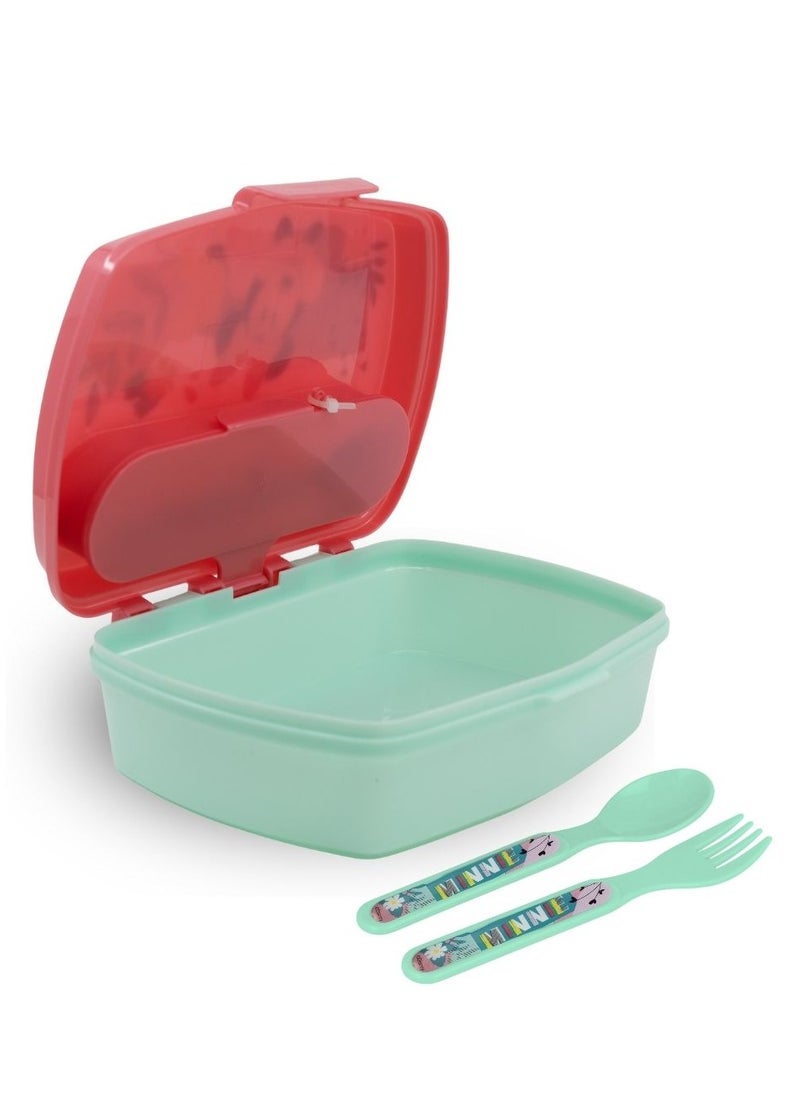 STOR STOR FUNNY SANDWICH BOX WITH CUTLERY MINNIE MOUSE BEING MORE MINNIE  - Image 2