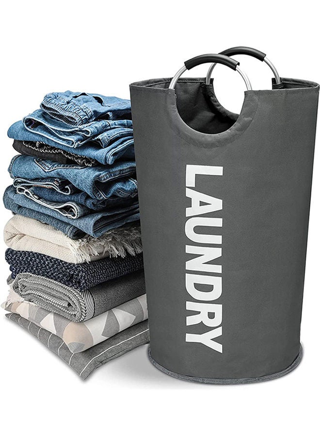 نيبمينينت سلة غسيل كبيرة قابلة للطي مزودة بمقبض رمادي داكن 79 x 43سم - Image 1