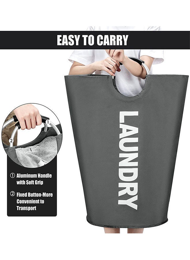 نيبمينينت سلة غسيل كبيرة قابلة للطي مزودة بمقبض رمادي داكن 79 x 43سم - Image 4