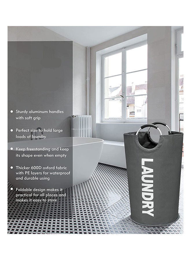 نيبمينينت سلة غسيل كبيرة قابلة للطي مزودة بمقبض رمادي داكن 79 x 43سم - Image 5