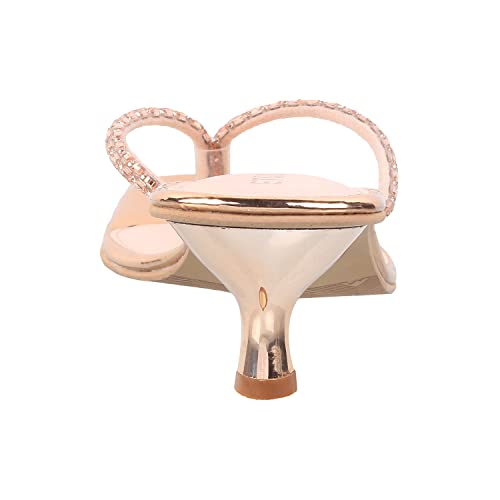 Metro Women Rose Gold Kitten Heel Sandal UK/8 EU/41 (40-77) - Image 4