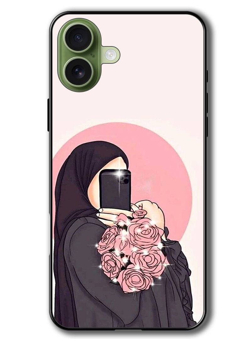 Theodor Case Compatible with Apple iPhone 17 6.3 Inch Protection Shockproof Bumper Cover Making Selfies While Holding Flowers - Image 1