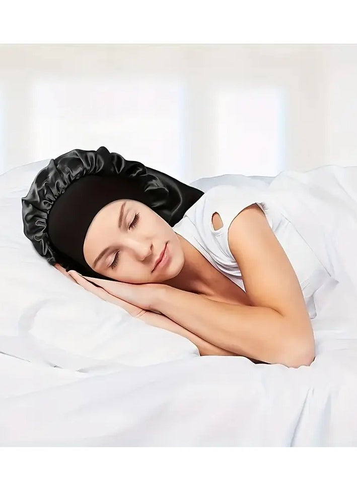 Goolsky 1pc Long Silky Sleep Bonnet For Straight Curly Hair, Extra Large Hair Bonnets For Dreadlock And Braids, Satin Sleeping Caps Night Cap For Women - Bathroom Accessories  - Image 4