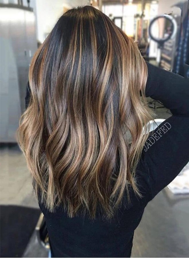 ten chopsticks 2/4/27 Highlight Ombre Short Wavy Human Hair Wigs Lace Front Wig Brown And Honey Blonde Mixed Colored Wig Human Hair For Woman 150% Density Short Bob Natural Wavy Glueless Wigs 150% Density - Image 5