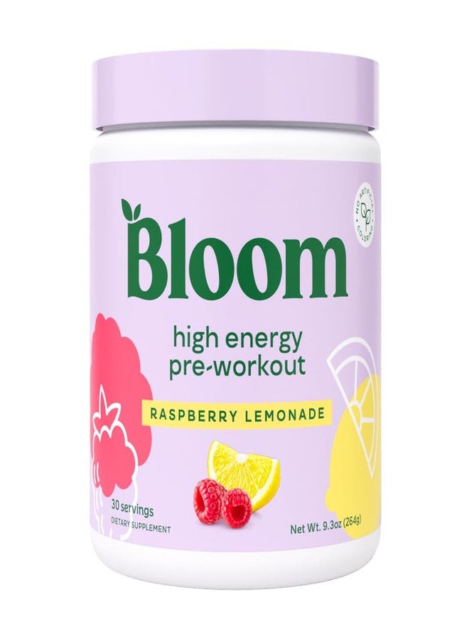 Bloom Nutrition High Energy Pre Workout with Beta Alanine, Ginseng and L Tyrosine for Amino Energy, Natural Caffeine Powder from Green Tea Extract, Keto, Sugar Free Drink Mix, Raspberry Lemonade - Image 1
