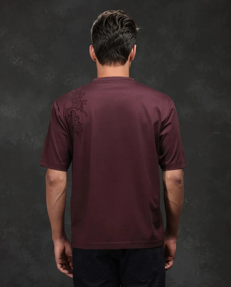 رير رابِت Men's Flock Print Barcelone Fit T-Shirt