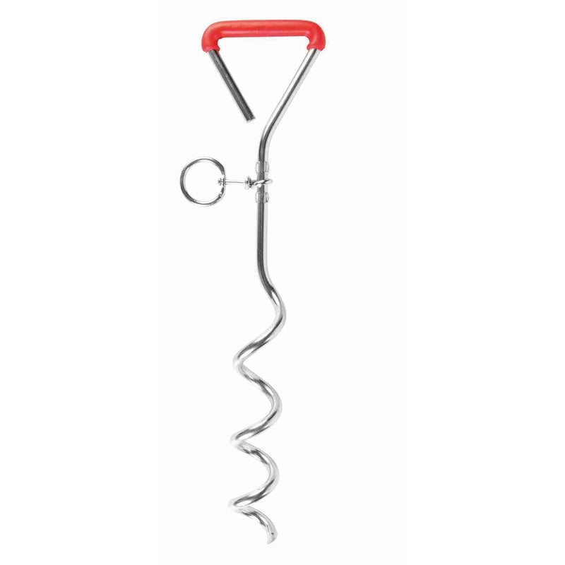 Tie Out Stake, 40cm, Galvanized Steel, Secure Screw-in Design, Tangle-Free, Perfect for Campi