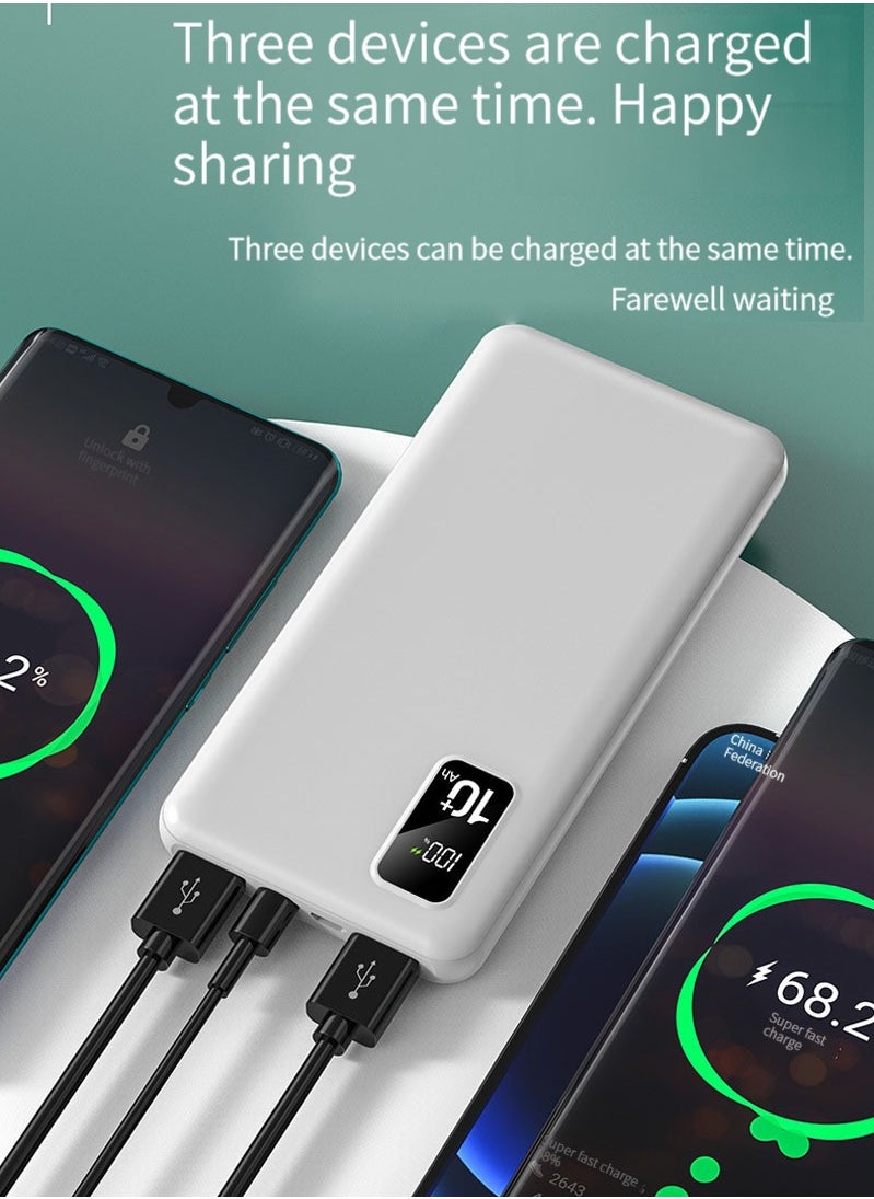 JEEJPV 10000 mAh Charging bank Large capacity compact mobile Power Bank white  - Image 2