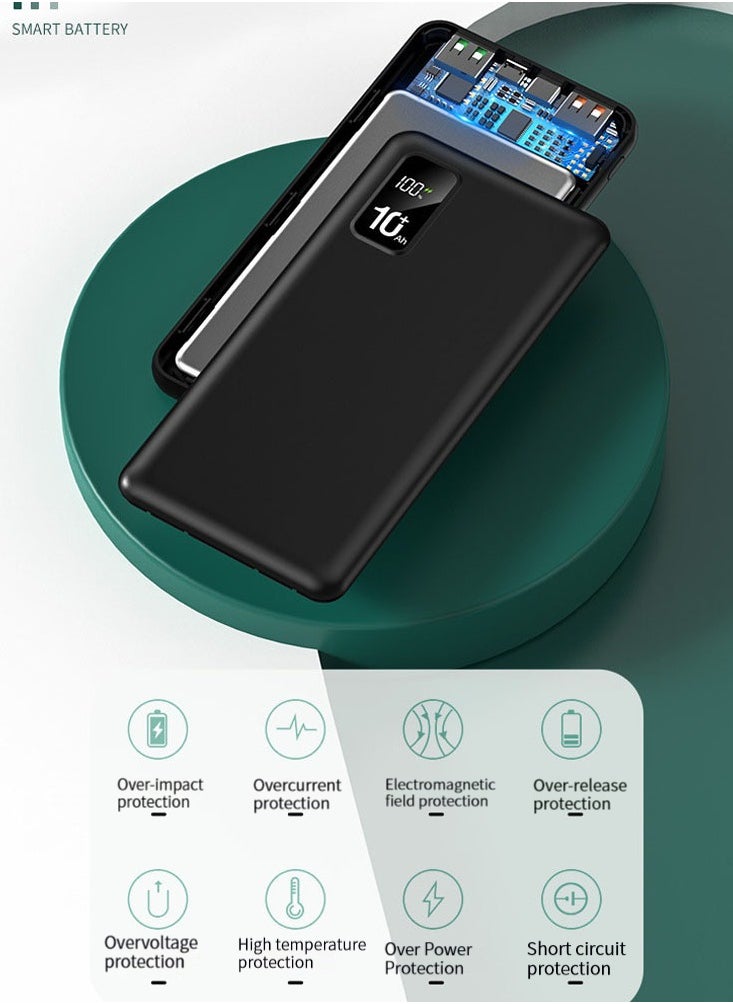 JEEJPV 10000 mAh Charging bank Large capacity compact mobile Power Bank white  - Image 4
