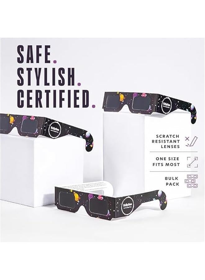Arabest Solar Eclipse Glasses (6 pack) CE and ISO Certified Safe Shades for Direct Sun Viewing 2024 Approved  - Image 5
