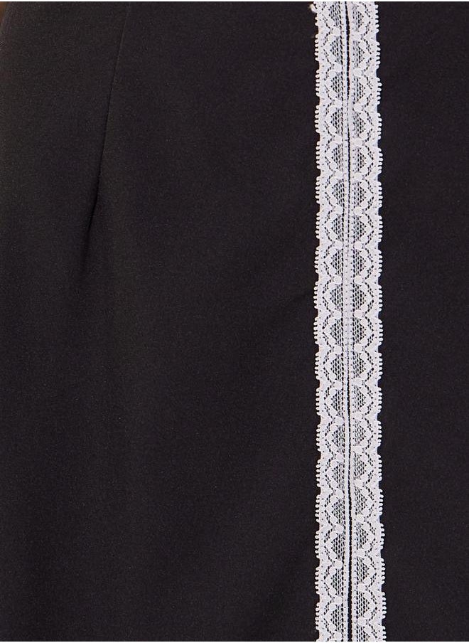 Take Two Lace Contrast Trim Detail Midi Skirt  - Image 4