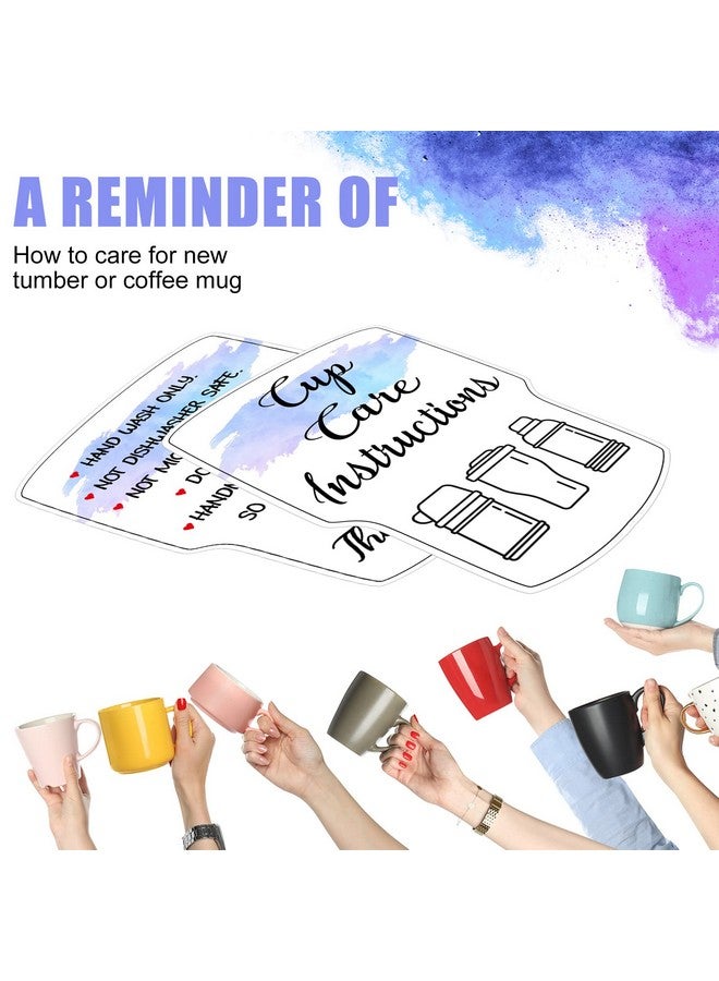 Sureio 200 Pieces Tumbler Cup Cards,Cup Care Instructions Cards, Tumbler Care Cards, Cup of Care Mug Insert for Business, Customer Directions Cards, Online Shop Package Insert (Stylish Style) - Image 4