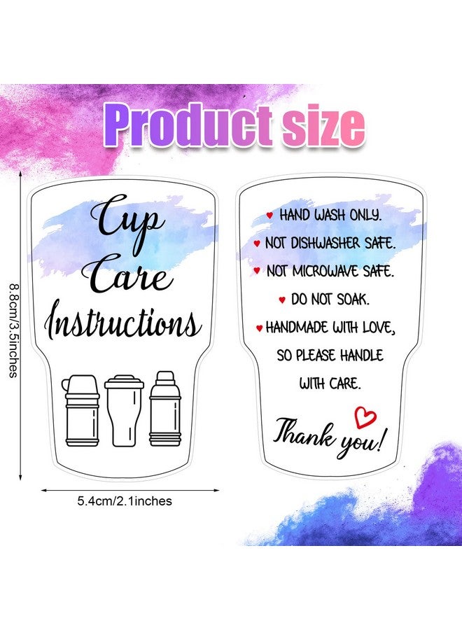 Sureio 200 Pieces Tumbler Cup Cards,Cup Care Instructions Cards, Tumbler Care Cards, Cup of Care Mug Insert for Business, Customer Directions Cards, Online Shop Package Insert (Stylish Style) - Image 2
