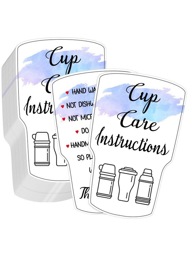 Sureio 200 Pieces Tumbler Cup Cards,Cup Care Instructions Cards, Tumbler Care Cards, Cup of Care Mug Insert for Business, Customer Directions Cards, Online Shop Package Insert (Stylish Style) - Image 1