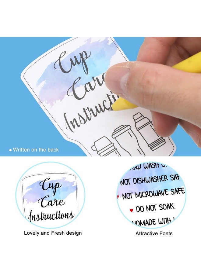Sureio 200 Pieces Tumbler Cup Cards,Cup Care Instructions Cards, Tumbler Care Cards, Cup of Care Mug Insert for Business, Customer Directions Cards, Online Shop Package Insert (Stylish Style) - Image 3