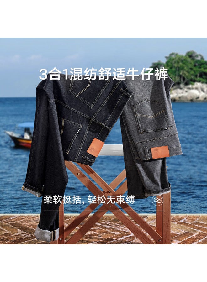 Texwood Apple Men's Jeans, New Casual Trousers, High-quality Straight-leg Slim-fit Pants For Men, Black, Size 35 - Image 3