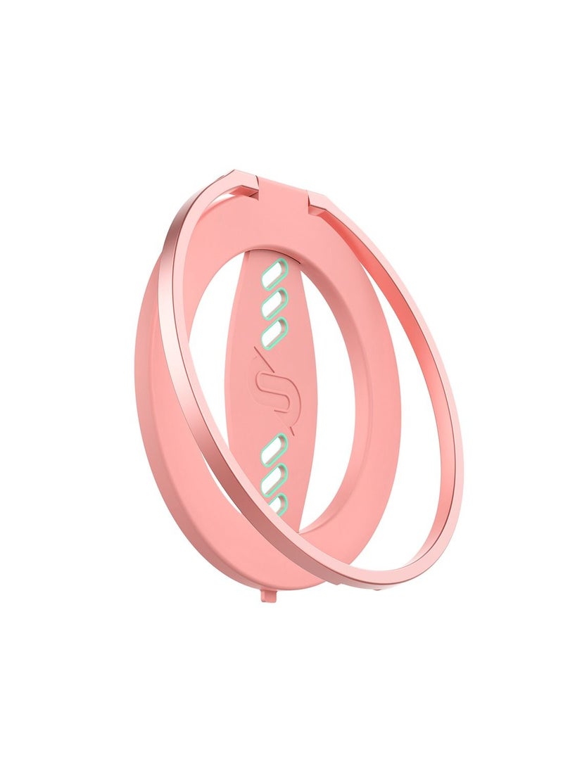 Remson Remson Mag-X Phone Grip Finger Strap Magnetic Phone Kickstand with Silicone Strap Compatible for iPhone 14/13 Pro/Max/Plus (Pink/Teal)  - Image 1