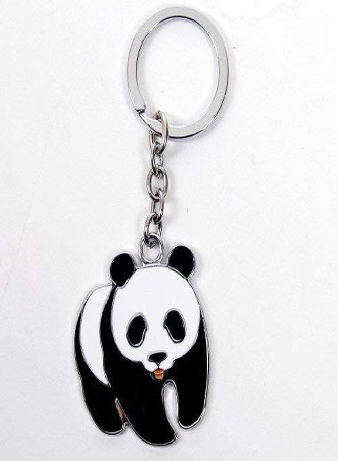 Bestdays Cute Animal Keychain Silicone Lovely Panda Cartoon Key Rings Pendant Ornament Souvenirs (metal panda) - Image 2