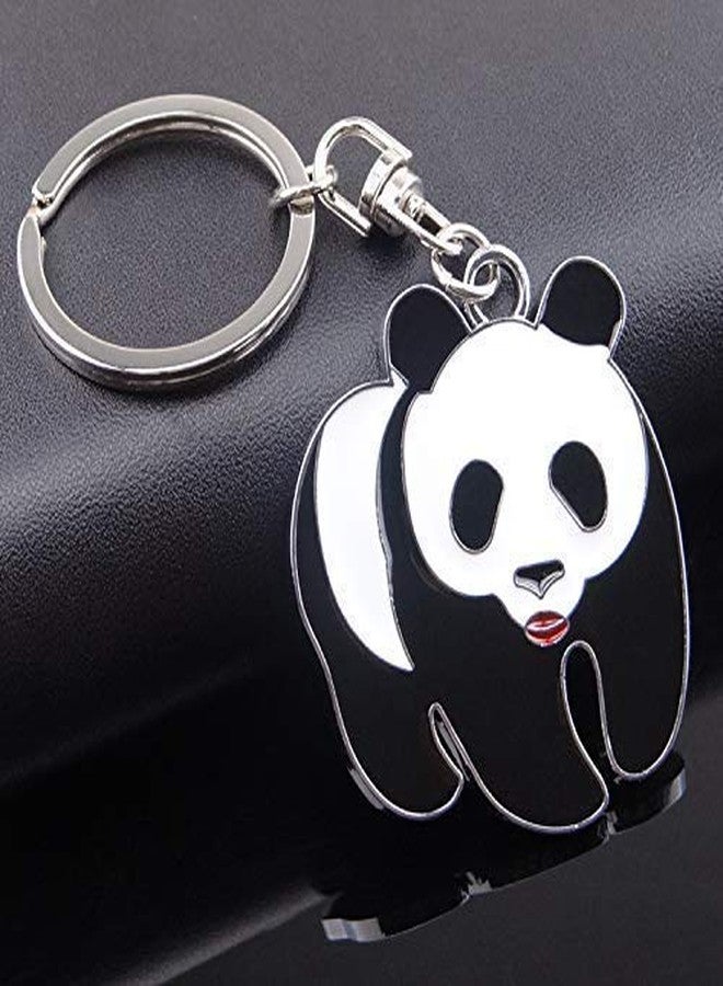 Bestdays Cute Animal Keychain Silicone Lovely Panda Cartoon Key Rings Pendant Ornament Souvenirs (metal panda) - Image 3