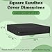 Kasla Sandbox Cover Square Sandbox Cover Waterproof Outdoor Toddlers Large Sand Box Covers for Sand Protection Black 50 L50 W8 H - Image 4