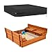 Kasla Sandbox Cover Square Sandbox Cover Waterproof Outdoor Toddlers Large Sand Box Covers for Sand Protection Black 50 L50 W8 H - Image 3