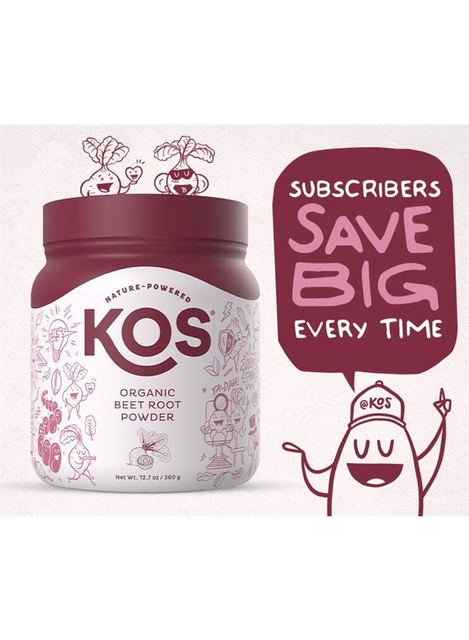 KOS مسحوق جذر الشمندر العضوي - معتمد من وزارة الزراعة الأمريكية، معزز لأكسيد النيتريك، خالي من الكائنات المعدلة وراثيًا، خالي من الغلوتين وفول الصويا - 90 حصة - Image 2