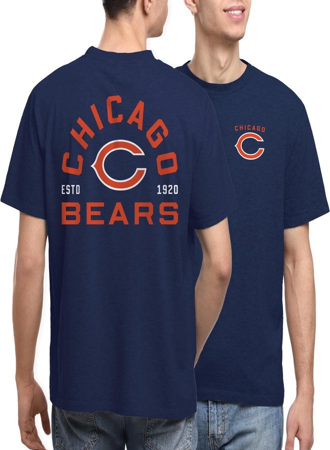 Junk Food NFL - Unisex Adult Short Sleeve Fan Tee - Chicago Bears Classic Arched - Officially Licensed - Navy - Large - Image 1