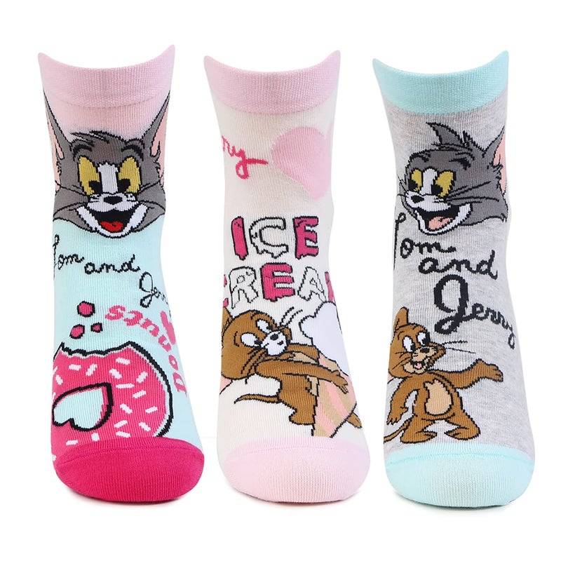 Bonjour Tom & Jerry Ankle Socks for Women Pack of 3 - Image 5