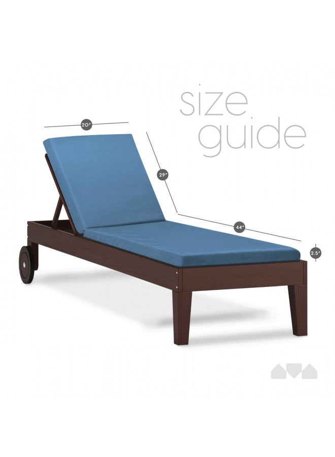 Milliard Memory Foam Outdoor Chaise Lounge Lawn Chair Cushion, with Waterproof and Washable Cover, Blue, 73x21x2.5 - Image 1