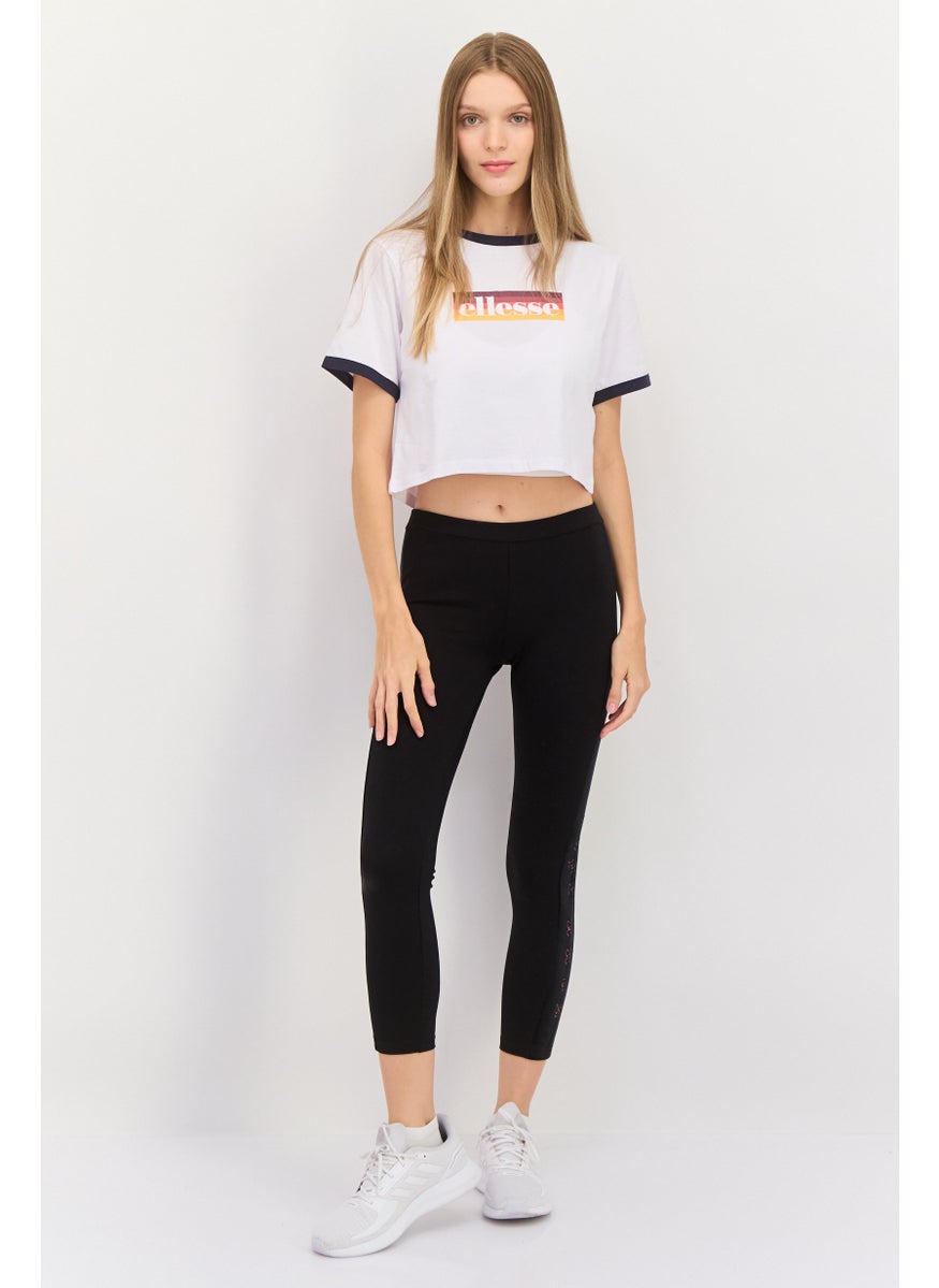Ellesse - Women Round Neck Short Sleeve Brand Logo Top, White - Image 1