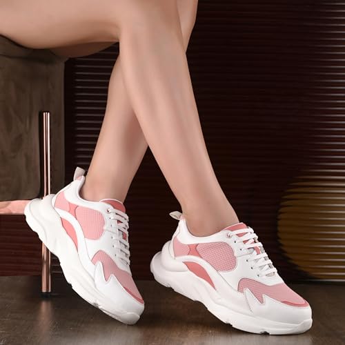 Centrino Women Chunky Sneaker | Cushioned Insole for Comfort | Stylish Lace-Up Design | Perfect for Casual Shoe for Girls - Image 2