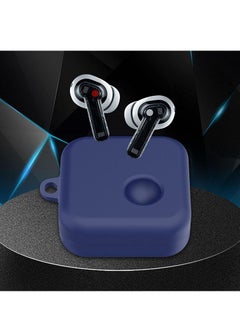 Silicone Case for Nothing Ear(1) Earbuds CaseShockproof Rugged Silicone Protective Case Cover Shell for Nothing Ear(1) Case with Carabiner (Blue)