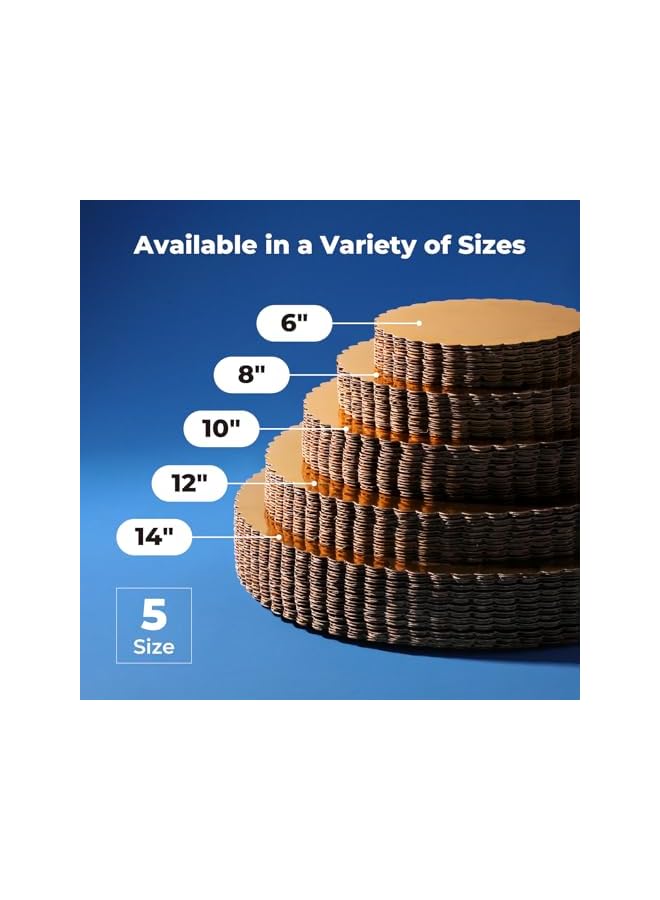 S-TOP [20 Pack] Cake Boards 12 Inch Gold Cake Pan Disposable Cake Rounds Base Cardboard Circles for Pizza Base Stand for Desserts and Pastries Grease Proof and Moisture Resistant Christmas, Birthday - Image 2