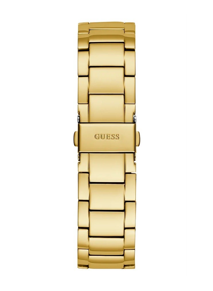 GUESS ساعة كواتز ذهبية اللون للنساء من غس – سوار من الفولاذ المقاوم للصدأ الأنيق – GW0517G2 - Image 3