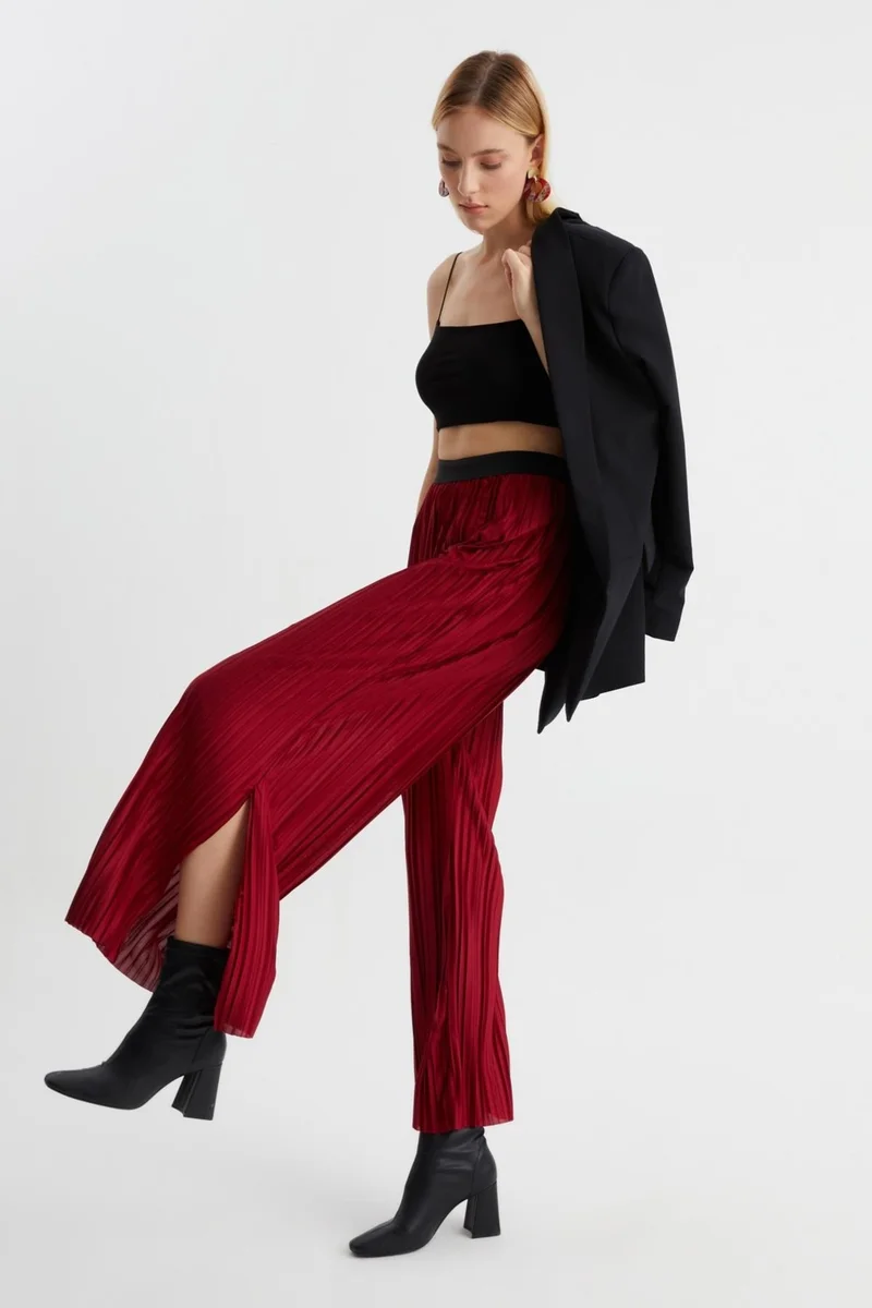 الكسندر جاردي Slit High Waist Trousers (B22-118B)