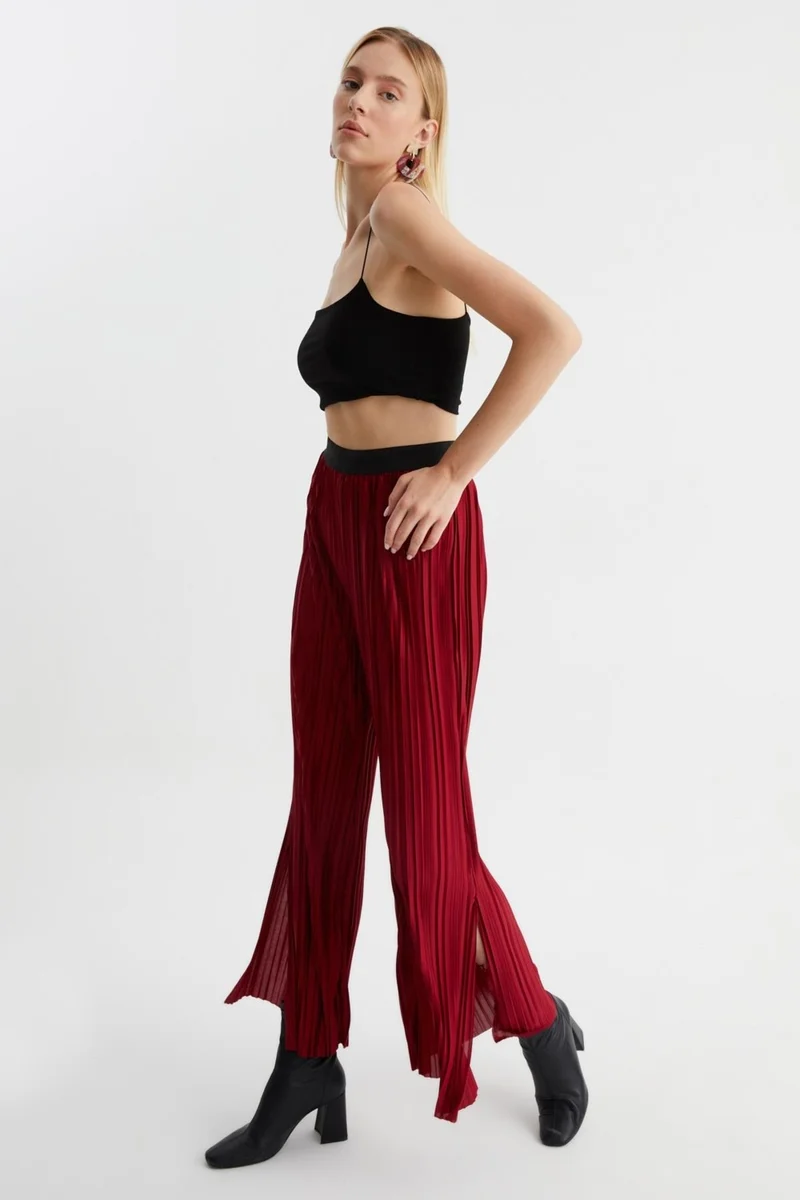 الكسندر جاردي Slit High Waist Trousers (B22-118B)