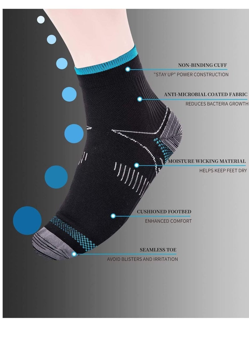 Y&D 3 Pairs Compression Socks for Women and Men Upgraded Sport Plantar Fasciitis Arch Support Low Cut Foot Best Athletic Sports, Running, Travel - Image 3