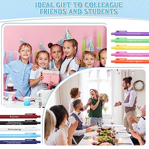 Teling 100 Pcs Motivational Pens Bulk Inspirational Quotes Ballpoint Pens with Sayings Funny Positive Thank You Gifts for Staff Employees Operation Christmas, Black Ink(Classic Colors,Classic Style) - Image 5