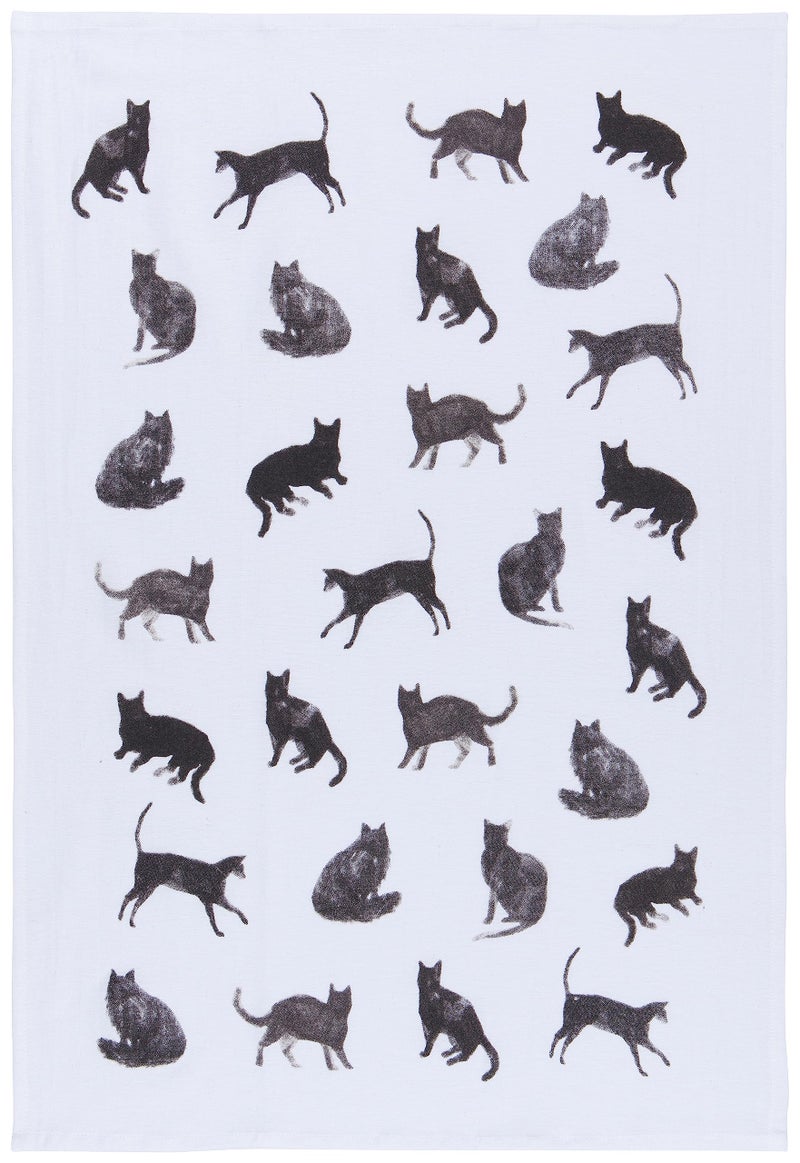 Now Designs Floursack Kitchen Towels Quick Dry Cotton Hand Towel Set, 3 Count, Cat Collective, 20 x 30 in - Image 4